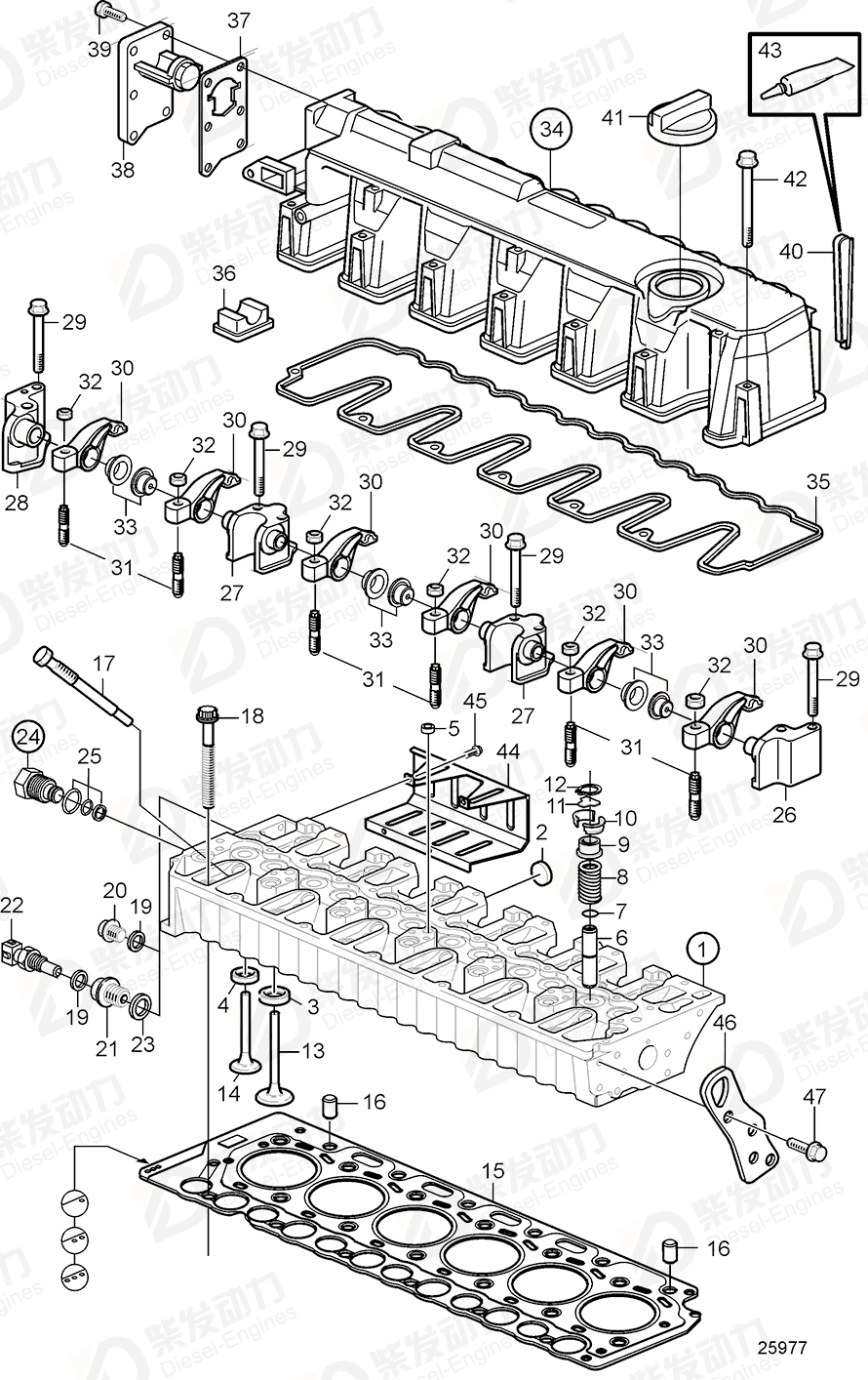 volvo penta Plug 21455743 Drawing